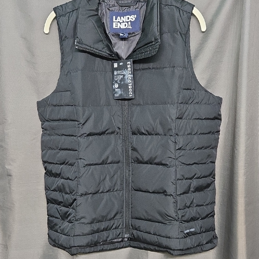 XL Lands' End Black Quilted Puffer Vest